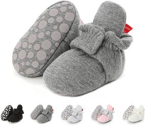 img 4 attached to Stay On Booties: Non-Skid 👶 Baby Slippers for Newborn Boys and Girls