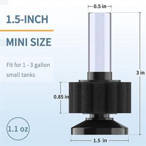 img 2 attached to Optimized Pawfly Nano Bio Sponge Filter Kit for Quiet Fry Betta Shrimp Foam Filtration in Small Fish Tanks up to 3 Gallon Size, including Airline Tubing