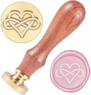 💌 craspire heart shape wax seal stamp with infinite loop retro wood handle - removable brass seal for envelopes, invitations, wedding embellishment - sealing wax stamps, 25mm logo