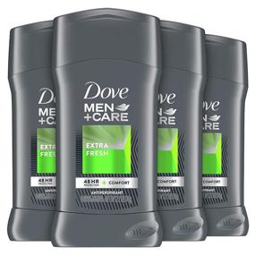 img 4 attached to Dove Men+Care Антиперспирант Дезодорант – 48-часовая защита от пота и запаха Экстра свежий антиперспирант для мужчин с витамином E и тройным увлажнителем – 2,7 унции (упаковка из 4)