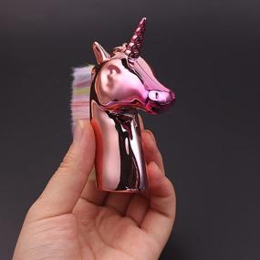 img 1 attached to 🦄 SILPECWEE 1Pc Unicorn Acrylic Nail Art Dust Powder Brush for Makeup, Blusher, and Nail Clean-Up - Manicure Salon Accessories