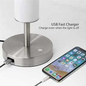 img 1 attached to 🌟 Enhance Your Space with the O'Bright Dimmable LED Cylinder Table Lamp, Featuring a Convenient USB Charging Port