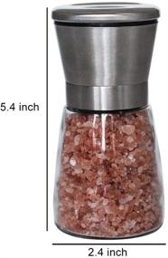 img 1 attached to 🧂 Sunmei Stainless Steel Salt and Pepper Grinder Set, Professional Chef's Pepper Mill with Sharp Blade, Adjustable Coarseness, Refillable Salt Grinder – Includes Stand and Small Brush