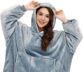 img 2 attached to 🔥 Cozy up with our Original Grey Oversized Wearable Blanket Hoodie – Sherpa Fleece Comfort at Its Best