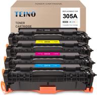 🖨️ teino hp 305a 305x toner cartridge replacement with ce410x ce410a - compatible with laserjet pro 300 color mfp m375nw & pro 400 color mfp m475dw m451dn m475dn (black cyan magenta yellow, 4-pack) logo