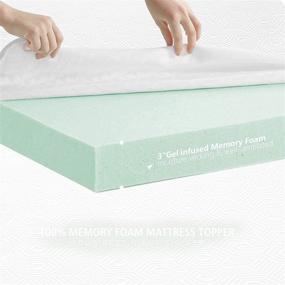 img 2 attached to 🛏️ Lincelli 3 Inch Memory Foam Mattress Topper Queen: High Density Supportive Pad for Firm Mattress