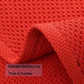 img 1 attached to 🔴 YUHAN PRETTY 100% Cotton Waffle Weave Kitchen Towels Set - Super Absorbent & Quick Drying Dish Cloths - Soft, 13x28 Inches - 4 Pack in Red