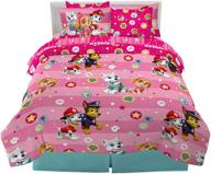 paw patrol girls franco kids bedding 7 piece full size comforter and sheet set with sham - super soft logo