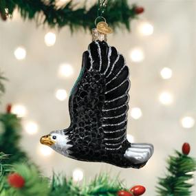 img 3 attached to Nature-Inspired Glass Blown Christmas Tree Ornaments: Old World Christmas Bird Watcher Collection - Majestic Eagle in Flight