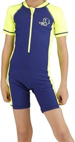 img 4 attached to 🏊 Boys' Karrack Guard Swim Short Sleeve Swimsuit in Swimwear