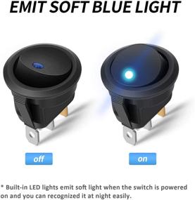 img 1 attached to 🚗 Enhanced AutoEC Rocker Switch: 12V 20A Blue LED Lighted Round SPST On/Off - Perfect for Car, Auto, Truck, Boat, Marine (2+5)