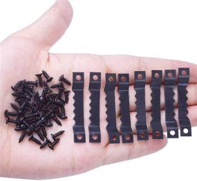 img 2 attached to 🖼️ BronaGrand 100pcs Sawtooth Picture Frame Hangers with 200pcs Black Screws - Mount Hanging, Double Hole