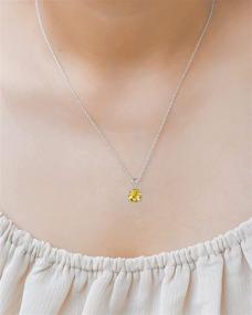 img 3 attached to 💎 Stunning YoTreasure Citrine Solitaire Pendant: Brilliant 8mm 925 Sterling Silver Design with Chain