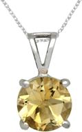 💎 stunning yotreasure citrine solitaire pendant: brilliant 8mm 925 sterling silver design with chain logo