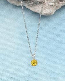 img 2 attached to 💎 Stunning YoTreasure Citrine Solitaire Pendant: Brilliant 8mm 925 Sterling Silver Design with Chain