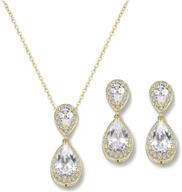 💎 mesmerizing udora teardrop cz jewelry set: perfect bridal gifts for bridesmaids, weddings, and prom logo