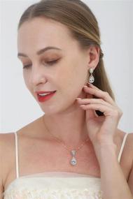 img 3 attached to 💎 Mesmerizing UDORA Teardrop CZ Jewelry Set: Perfect Bridal Gifts for Bridesmaids, Weddings, and Prom