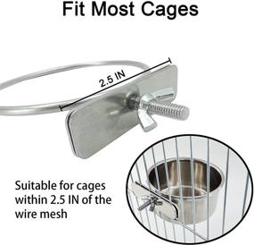 img 1 attached to 🦜 2-Pack VARDO Quick Lock Cage Feeder: Food Grade Bowl for Small Animals and Birds