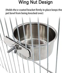 img 2 attached to 🦜 2-Pack VARDO Quick Lock Cage Feeder: Food Grade Bowl for Small Animals and Birds