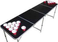 🍻 customizable black beer pong table with predrilled cup holes for ultimate personalization логотип