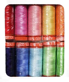 img 1 attached to 🧵 Aurifil Thread Set in Vibrant Colors By Lori Holt - 50wt Cotton - 10 Small Spools (220 yards each)