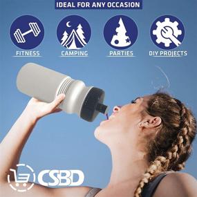 img 2 attached to 🚰 CSBD 20 oz Sports Water Bottles, 6 Pack, BPA-Free Reusable Plastic, Pull Top Leakproof Spout, Customizable for Business Branding, Fundraising, or Fitness