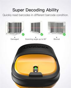 img 3 attached to 📟 Inateck Wireless Barcode Scanner with 2.4 GHz Adapter, 2600mAh Battery, 60M Range, Automatic Scanning - P6