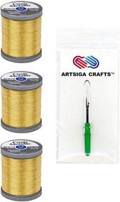 img 3 attached to 🧵 Coats & Clark Sewing Thread Metallic Embroidery Thread 125 Yards (3-Pack) Bright Gold Bundle with Bonus Artsiga Crafts Seam Ripper