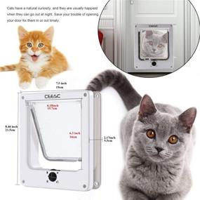 img 1 attached to 🚪 CEESC Magnetic Cat Doors with 4 - Way Locking Mechanism - Upgraded Version, Ideal for Cats, Kitties, and Kittens