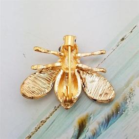 img 2 attached to Honeybee Bee Enamel Small Brooch Pin Set - Stunning Gold Tone Crystal Accents