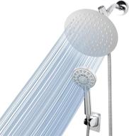 nearmoon shower set - high-pressure stainless steel 8 inch rain showerhead with hose and handheld shower spray combo, featuring 5 settings and easy operation with push button flow control logo