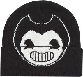 img 4 attached to 🎩 Ink Machine Beanie for Boys - Black, Bendy-Themed Accessory