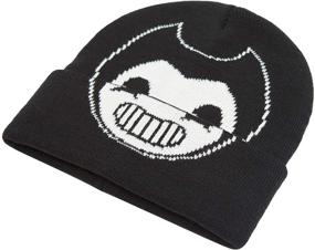 img 3 attached to 🎩 Ink Machine Beanie for Boys - Black, Bendy-Themed Accessory