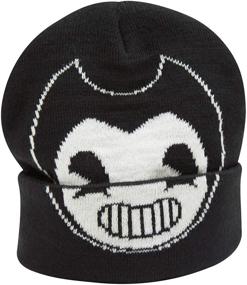 img 2 attached to 🎩 Ink Machine Beanie for Boys - Black, Bendy-Themed Accessory