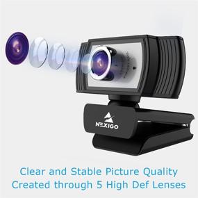 img 2 attached to 📷 2021 NexiGo 1080P Webcam with Microphone and Software: Perfect for Zoom Meeting, Skype, FaceTime, and more - Compatible with Mac OS, Windows, Laptop, Desktop PC