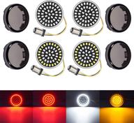 🚦 pbymt led smd bulb smoke lens cover turn signal light kit for harley dyna softail touring street glide road king (1997-2021) - front rear compatible logo