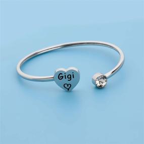 img 2 attached to 👵 LQRI Gigi Bracelet - Grandma Gift with Love Heart Charm, Cuff Bangle for Sweet Family - Grandmother Jewelry, Best Gigi Ever Gift