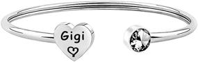 img 3 attached to 👵 LQRI Gigi Bracelet - Grandma Gift with Love Heart Charm, Cuff Bangle for Sweet Family - Grandmother Jewelry, Best Gigi Ever Gift