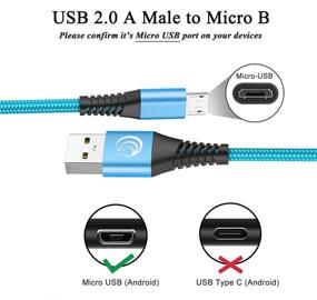 img 3 attached to Yosou 6FT 3Pack Micro USB-кабель - быстрая зарядка для Android 🔌 для Samsung Galaxy, LG, планшета, PS4, Kindle и других устройств