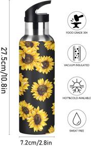 img 3 attached to 🧃 Baofu Vacuum-Insulated Stainless Steel Water Bottle with Leakproof Wide Mouth, Straw Lid for Fitness, Gym, and Outdoor Sports