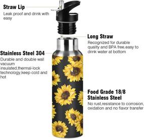 img 2 attached to 🧃 Baofu Vacuum-Insulated Stainless Steel Water Bottle with Leakproof Wide Mouth, Straw Lid for Fitness, Gym, and Outdoor Sports