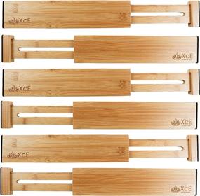 img 4 attached to 🗄️ Adjustable Bamboo Drawer Dividers (11.5-16.5 inches, Natural, Set of 6) - Expandable Organizers for Small Drawers in Kitchen, Dresser, Bedroom, Bathroom, and Office