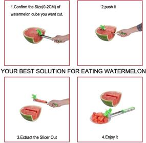 img 1 attached to 🍉 YIDADA Stainless Steel Watermelon Windmill Cutter Slicer with Melon Scoop - Efficient Fruit Shaping Tool for Quick Kitchen Gadget