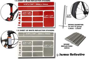 img 3 attached to 🚲 JUSMAR Bike Reflector Set for Enhanced Visibility - Spoke Reflectors, Red & White Reflective Stickers - Improve Bicycle Safety in Low Light. Fits 14-15 Gauge Spokes (1.8-2.0mm)