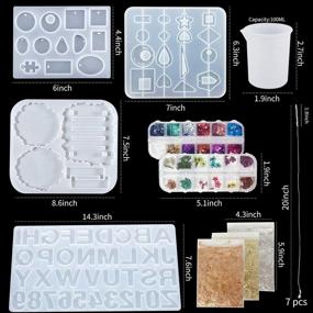 img 1 attached to AINAZ Resin Jewelry Making Starter Kit: Complete Resin Kits for Beginners with Alphabet, Jewelry Coaster & Holder Silicone Resin Molds, Glitters, Foil Flakes, Accessories, Keychains & Zipper Storage Bag