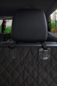 img 3 attached to 🐾 Benephit Dog Seat Covers: 100% Waterproof Nonslip Pet Car Seat Cover with Mesh Visual Window and Storage Pockets (Black)