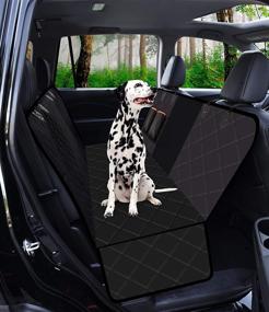 img 4 attached to 🐾 Benephit Dog Seat Covers: 100% Waterproof Nonslip Pet Car Seat Cover with Mesh Visual Window and Storage Pockets (Black)