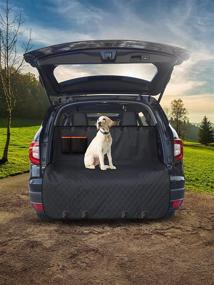 img 2 attached to 🐾 Benephit Dog Seat Covers: 100% Waterproof Nonslip Pet Car Seat Cover with Mesh Visual Window and Storage Pockets (Black)