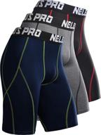 🩳 neleus men's compression shorts 3-pack: performance-enhancing athleisure bottoms logo