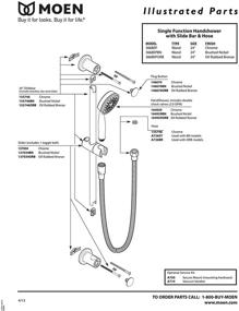 img 1 attached to 🚿 Oil Rubbed Bronze Showerhead with 69-Inch-Long Hose and 24-Inch Slide Bar - Moen 3668EPORB Showering Acc, Core Eco-Performance Handheld